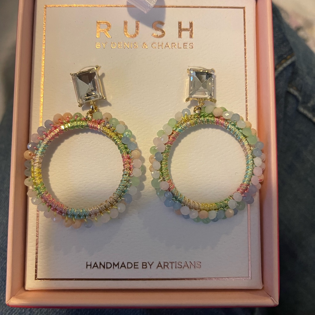 Rush Pastel Beaded Round Earrings